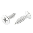 thumbnail image 2 of Uxcell 4mmx10mm Self Tapping Flat Head Sheet Metal Screws Silver Tone 30 Pack, 2 of 4