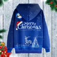 thumbnail image 5 of Womens Christmas Casual Hoodie Pullover Sweatshirt With Front Pocket Clothes Blue 2XL, 5 of 5