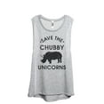 thumbnail image 1 of Save The Chubby Unicorns Women's Fashion Sleeveless Muscle Workout Yoga Tank Top Sport Grey Medium, 1 of 3