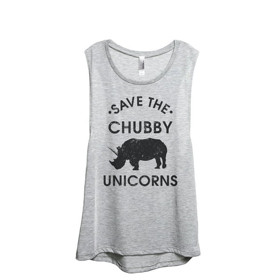 Save The Chubby Unicorns Women's Fashion Sleeveless Muscle Workout Yoga Tank Top Sport Grey Medium