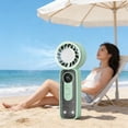 thumbnail image 4 of High-Speed Thermoelectric Handheld Fan, Portable Cooling Device With Adjustable Airflow Settings, for Outdoor Activities and Commuting, Green, 4 of 7