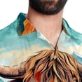 thumbnail image 5 of Yak Men's Short Sleeve Beach Shirts, Casual Printed Poplin Button Down, Unisex Summer Hawaiian Shirt, 5 of 6