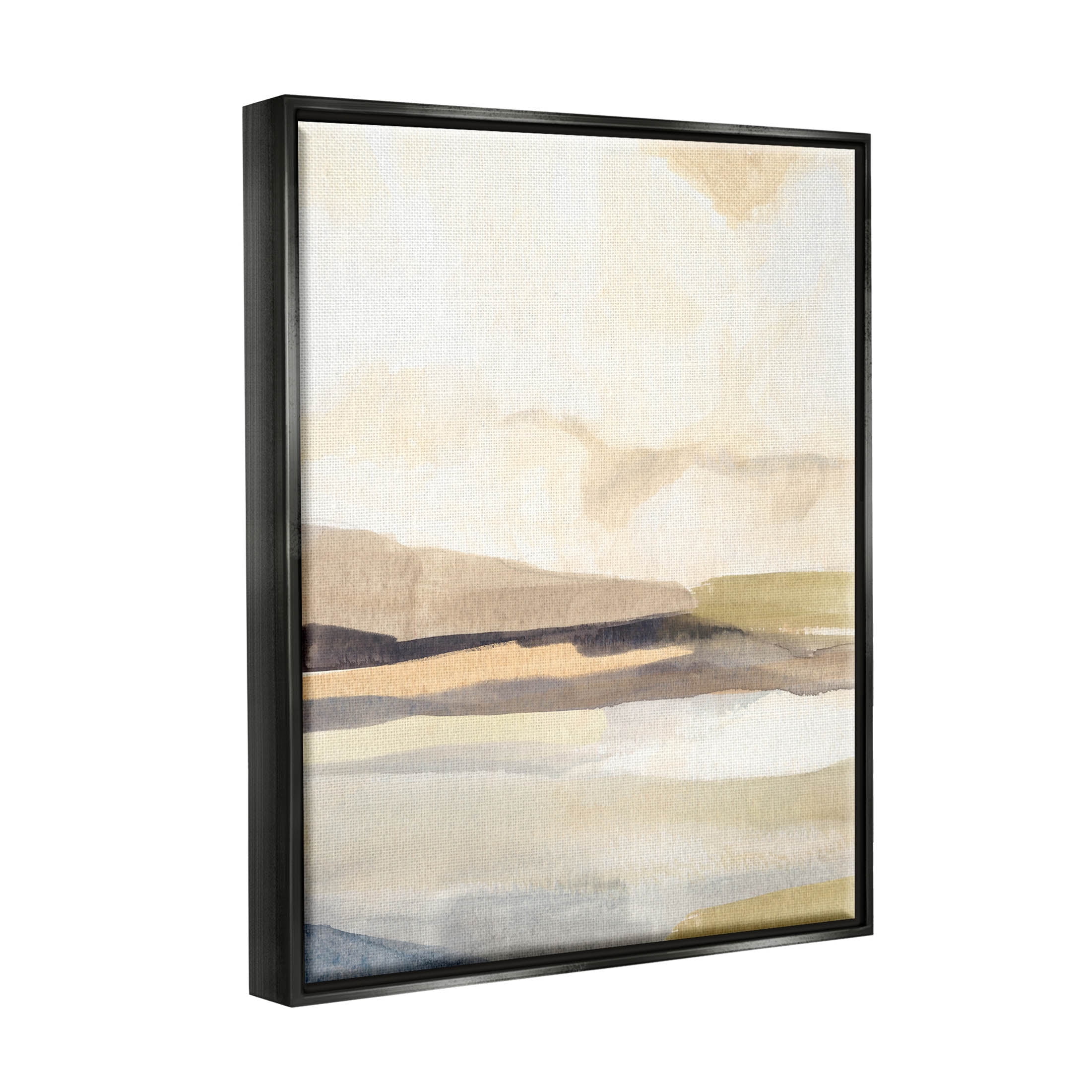 Stupell Industries Rural Nature Horizon Landscape Painting Jet Black Floating Framed Canvas Print Wall Art, Design by Annie Warren