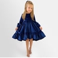 thumbnail image 2 of TAIAOJING Kids Little Girls Daily Dress Autumn Long Sleeve Solid Irregular Princess Dress Ruffle Casual Party Dresses Outfits Clothes, 2 of 9