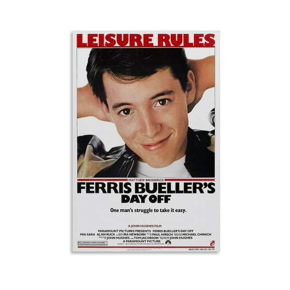 Ferris Buellers Day Off Movie Poster Canvas Wall Art Poster Decorative Bedroom Modern Home Print Picture Artworks Posters