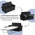 thumbnail image 4 of CoSoTower 57.9" Orisfur Pull Out Sofa Bed Loveseat Sleeper with Twin Size Memory Mattress with Two USB Ports for Living Room Spaces, Black, 4 of 9