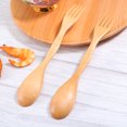 thumbnail image 3 of 2Pcs Ergonomic Curve Spork Chocolate Birch for Children Camping, 3 of 8