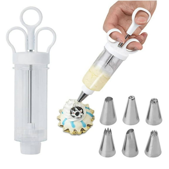 Cake Decorating Frosting Piping Kit with 6 Stainless Steel Piping Tips Tools