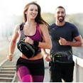 Viaky Black Crossbody Workout Waist Pack 4 Zipper Pockets, Running Belt