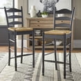thumbnail image 2 of TMS 30" Indoor Ladder Back Bar Stool with Rush Seat, Set of 2, Black, 2 of 6