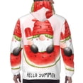 thumbnail image 7 of Uemuo Watermelon Gnome Pattern Men's Hoodie - Casual Pullover Hoodie with Kangaroo Pocket, Stylish Hooded Sweatshirt for Everyday Wear-Large, 7 of 7