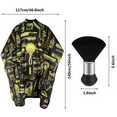 thumbnail image 2 of JANYUN Yellow Floral Print Professional Hair Cutting Cape with Neck Duster Brush Salon Barber Cape Gown Hair Salon Hair Cutting Accessories, 2 of 6