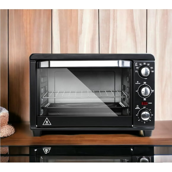 Toaster Oven Air Fryer with 20Litres Capacity, Countertop ovens Toaster, Easy to Control with Timer-Bake-Broil-Toast Setting, 1200W, Stainless Steel,16x11in,Extra Large-Black
