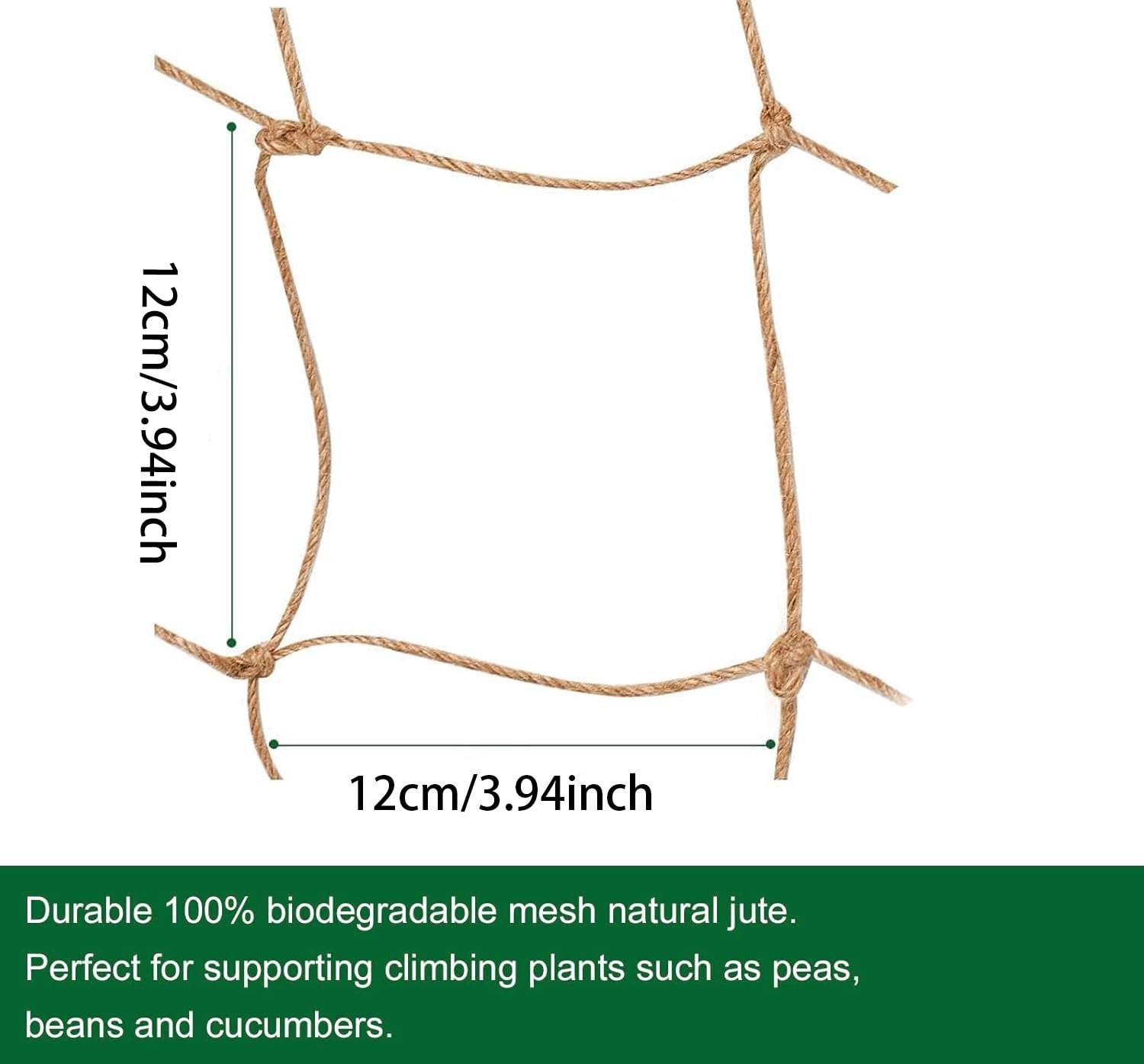 Natural Jute Twine Trellis Netting, Bexikou Heavy Duty Plant Support Net for Outdoor Garden, Climbing Vine Plants Fruits Vegetables, Wall Decoration Garden Net (5.6 x 8 ft / 1.7 x 2.5 m)