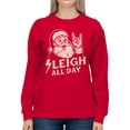 thumbnail image 2 of Rockin' Santa Sleigh All Day Women's Sweatshirt, 2 of 3