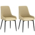 thumbnail image 1 of HOMCOM Dining Chairs Set of 2, PU Leather Kitchen Chairs with Metal Legs, 1 of 10