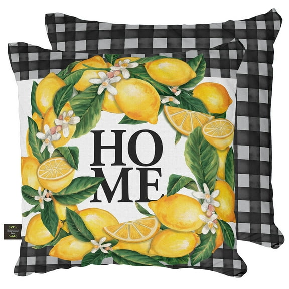 Briarwood Lane Everyday Indoor/Outdoor Pillow 17x17 Lemon Wreath Summer Pillow