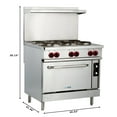 thumbnail image 3 of 36 In. Commercial Electric Range with 6 Burners and 1 Standard Electric Oven in Stainless Steel - 208V 3 Phase, 3 of 13