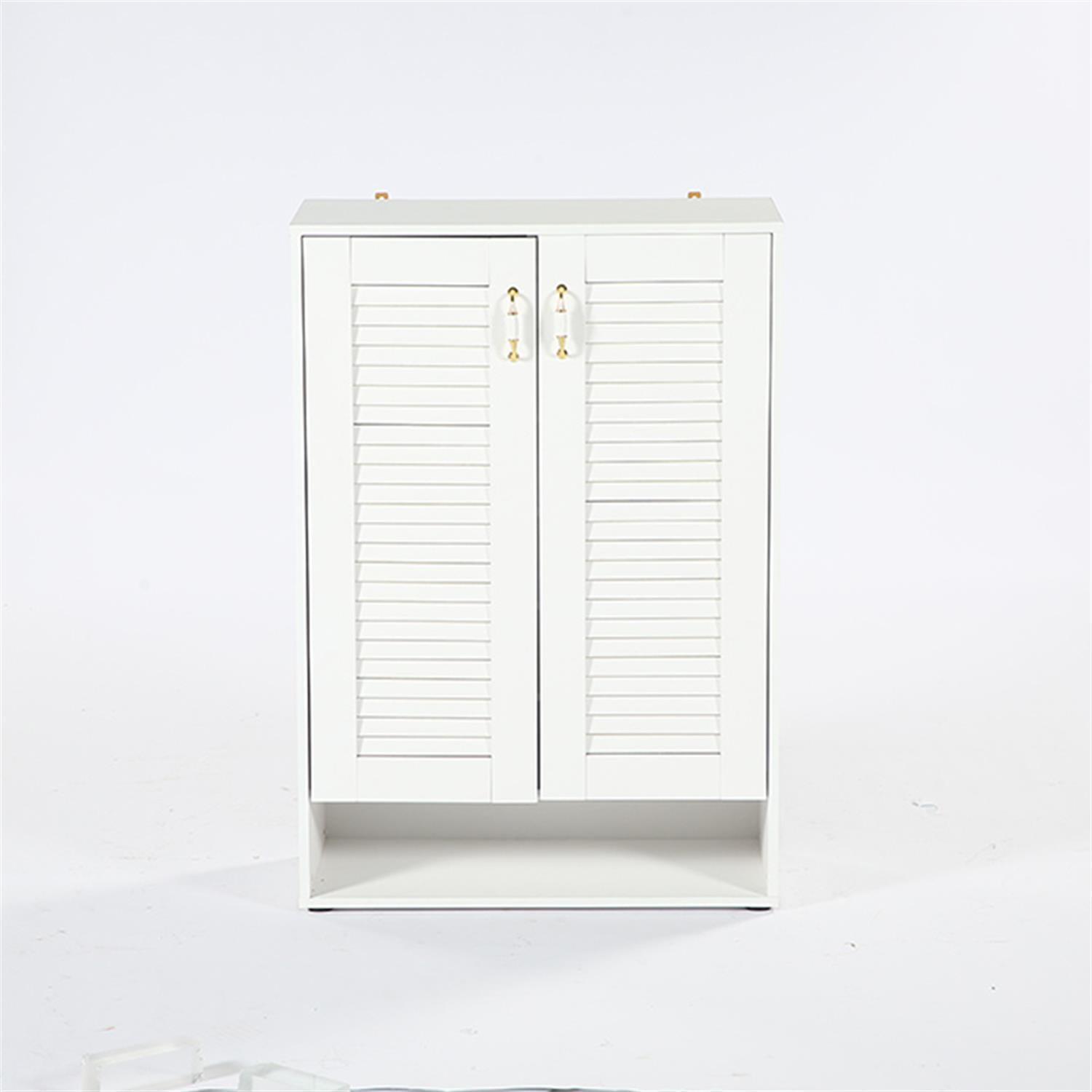 Demi Bonn Wood Shoe Cabinet, 7-Tier Shoe Organizer Storage Cabinet with Shelves, Entryway Shoe Racks, White