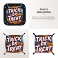 thumbnail image 2 of Valet Tray, Halloween Trick or Treat Pumpkins Faux Leather Desk Tray Vanity Tray Night Stand Organizer Catch All Tray Key Bowl for Entryway Table, Elegant Valet Tray Storage for Men Women, 2 of 7