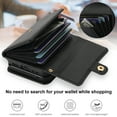 thumbnail image 5 of For Samsung Galaxy Z Flip 4 PU Leather Case, Stylish Crossbody Strap Wristband Card Slots Magnetic Snap RFID Blocking Drop Protective Rugged Case for Samsung Galaxy Z Flip 4, Black, 5 of 7