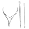 thumbnail image 1 of Nail Cuticle Nipper with Trimmers Pusher Pack of 3 Manicure Scraper Tool, 1 of 8