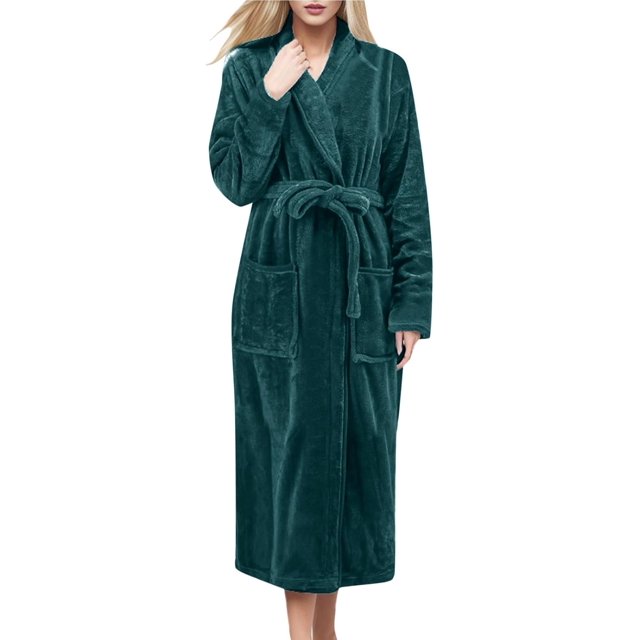 Warm Bathrobes For Women Plus Size Hooded Soft Long Lightweight Nightgown Full Length Terry Cloth Robe Sleepwear
