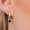 thumbnail image 3 of Gem Stone King 14K Yellow Gold Black Diamond Dangle Earrings for Women | 0.74 Cttw | Gemstone April Birthstone | Round 4.5MM, 3 of 6