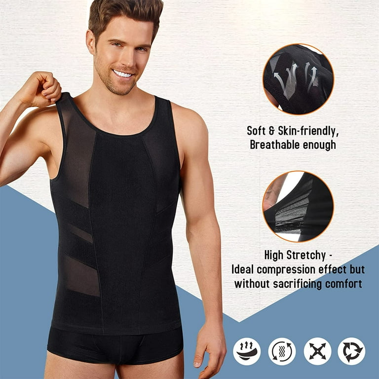 Cheap Men's Body Shaper Slimming Shirt Tummy Control Vest Chest