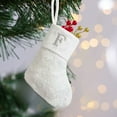 thumbnail image 3 of Plush 26 Letter Christmas Stocking,White Personalized Christmas Stockings with Embroidered Letters Soft Initial Christmas Stocking for Xmas Holiday Christmas Tree Fireplace Decor, 3 of 5