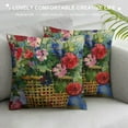 thumbnail image 3 of PRATYUS   Geranium Basket Spring Pillow Covers Flower Outdoor Square Indoor Decorative Throw Pillows White, 3 of 5