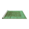 thumbnail image 2 of Ahgly Company Machine Washable Indoor Square Oriental Turquoise Blue Industrial Area Rugs, 6' Square, 2 of 4