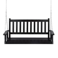 thumbnail image 2 of Shine Company Hardwood Patio Porch Swing with Hanging Chains in Black, 2 of 5