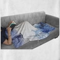 thumbnail image 6 of Lighthouse Soft Flannel Fleece Throw Blanket, Nostalgic Watercolors Gull Anchor Tower Nautical Theme, Cozy Plush for Indoor and Outdoor Use, 70" x 90", Blue and White, by Ambesonne, 6 of 6