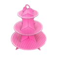 thumbnail image 3 of Soporte de papel para cupcakes de 3 niveles, torre redonda para cupcakes, exhibición de postres, rosa Rosado Colcomx Soporte de cartón para cupcakes, 3 of 6