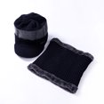 thumbnail image 3 of GRNSHTS Winter Beanie Hat Scarf Set,2PCS Knit Winter Warm Beanies Hat Thick Fleece Lined Winter Skull Cap Scarf for Men Boys (Navy Blue), 3 of 6
