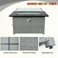 thumbnail image 4 of EAGLE PEAK 42 Inch Outdoor Propane Gas Fire Pit Table, 50,000 BTU Auto-Ignition Rectangular Gas Fire Pit with Glass Wind Guard, Gray PE Rattan, CSA Certification, 4 of 7