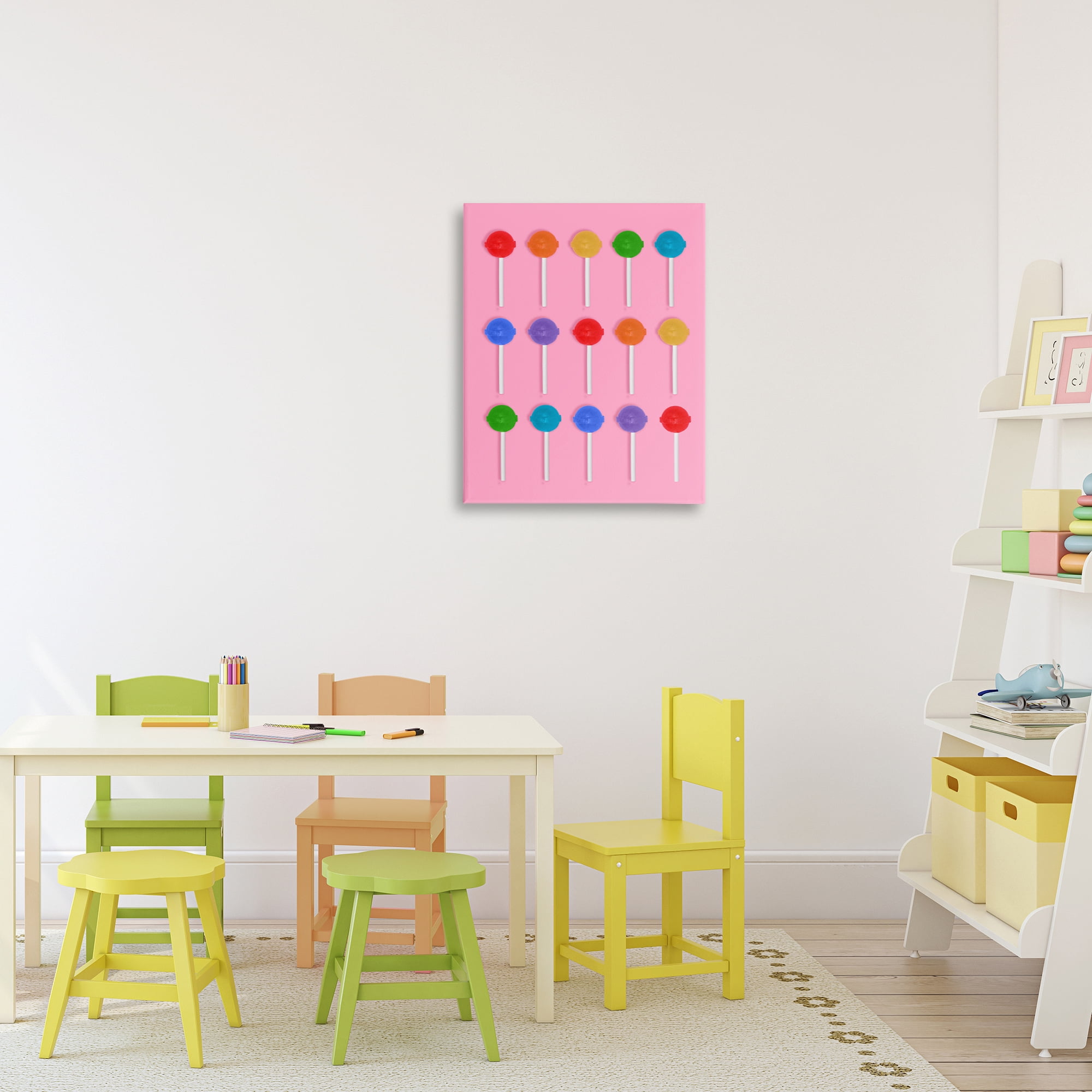 Stupell Industries Rainbow Lollipop Grid Canvas Wall Art, design by LISH Creative