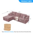 thumbnail image 5 of Puremind 106" L-Shaped Sectional Sofa with Left Facing Chaise, Corduroy Comfy Cloud Couch, Sectional Couch with Deep Seat for Living Room, Pink, 5 of 8
