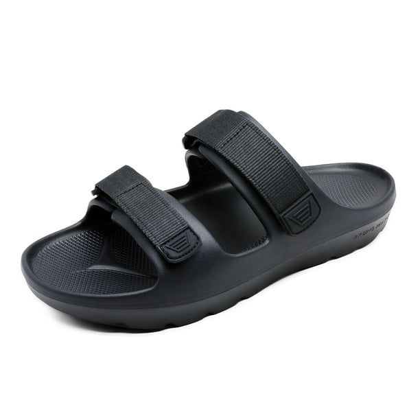 Bruno Marc Men's Slide Sandals Arch Support Adjustable Hook Loop Strap Comfort Summer Beach