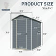 thumbnail image 2 of 4x6 FT Outdoor Storage Shed with Floor, Resin Tool Shed with Window and Air Vent, Plastic Outdoor Storage Shed for Backyard Garden Patio Lawn, Grey, 2 of 7