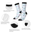 thumbnail image 3 of Gukieu Rabbit In The Rain Print Contrast Color Mid-calf Socks, Sweat-wicking Athletic Socks, Unisex Clothing Accessories, 3 of 6
