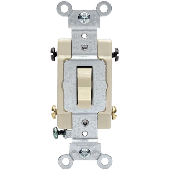 Leviton 3016782 20A 4-Way Toggle AC Quiet Switch, Ivory