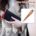 thumbnail image 4 of Uxcell Leather Wristlet Strap, PU Leather Keychain for Women Wallet Clutch Phone Car Key Dark Orange, 4 of 7