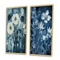 thumbnail image 3 of Designart "Vintage Blue Botanical Wildflowers in Meadow" Flowers Framed Wall Art Set Of 2 - Traditional Blue Framed Wall Art Set Of 2, 3 of 6