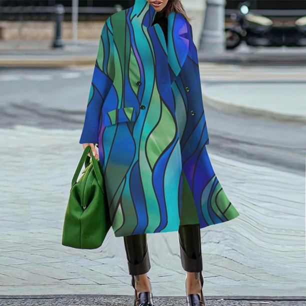 Puntoco Chaqueta Informal Sin Capucha Con Cuello Vuelto Y Manga Larga Con Botones Y Estampado De Bolsillo Para Mujer A La Moda