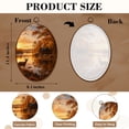 thumbnail image 3 of Canvas Wall Art Animal Deer Vintage Wildlife Rustic Duck Cabin Sunset Lake Realistic Oval Framed Canvas Prints Vintage Wall Hanging Decor for Home Decorations 8.6"x11.4", 3 of 7