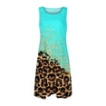 thumbnail image 5 of SMihono Robe Maxi Bohème d'Été pour Femmes Grande Taille Décontractée Imprimée Col Rond Manches Courtes Ample Longueur Genou Robe de Plage, 5 of 5