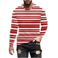 thumbnail image 3 of UVEASISHA Fall Long Sleeve Tshirts for Men Colorblock Striped Vintage Graphic Tees Stretch Slim Fit Crewneck Pullover Active Casual Gym Workout Shirt Watermelon Red 4XL, 3 of 6