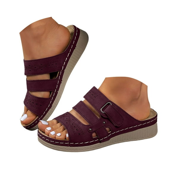 Mostsola Slippers for Women Open Toe Platform Sandals Casual Wedge Slides Summer Dressy Beach Shoes